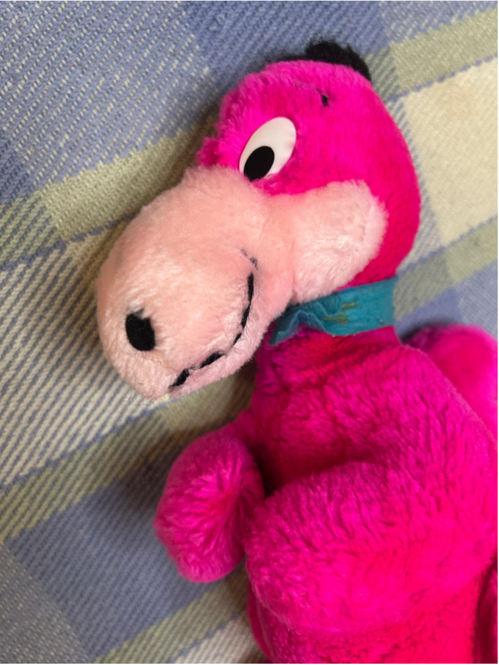 Vintage 1990s Flintstones Dino Pink Bean Bag Plush Hanna-Barbera Dinosaur - Picture 5 of 8